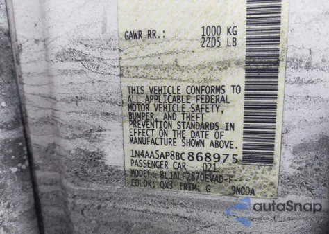 2011 Nissan Maxima 3.5 Sv z USA, uszkodzony, nr VIN 1N4AA5AP8BC868975